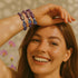 Amethyst Spark | .925 Sterling Silver | Firework Glass Pebble Bracelet